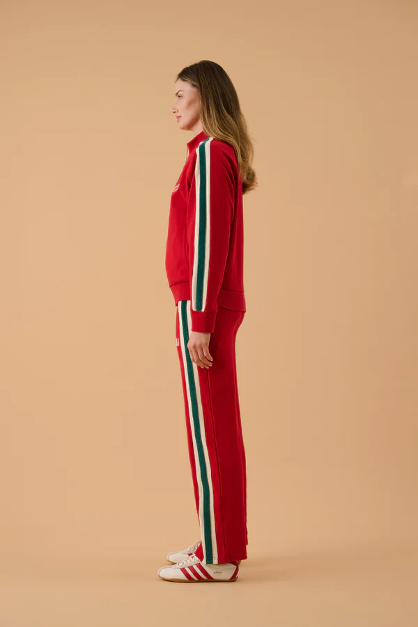 ARAMINTA JAMES - RETRO KNIT ZIP THRU JACKET (TANGO RED) - Image 8