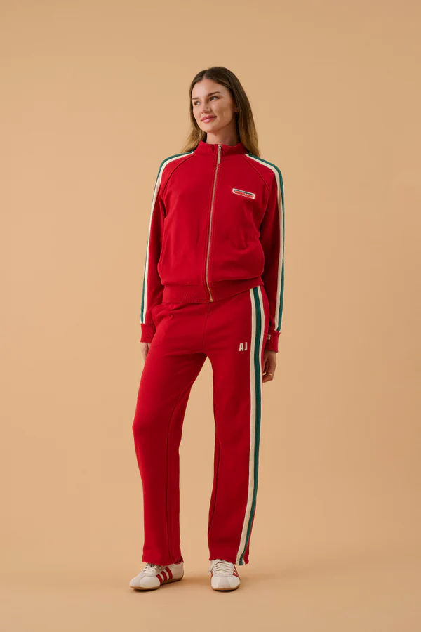 ARAMINTA JAMES - RETRO KNIT ZIP THRU JACKET (TANGO RED) - Image 9