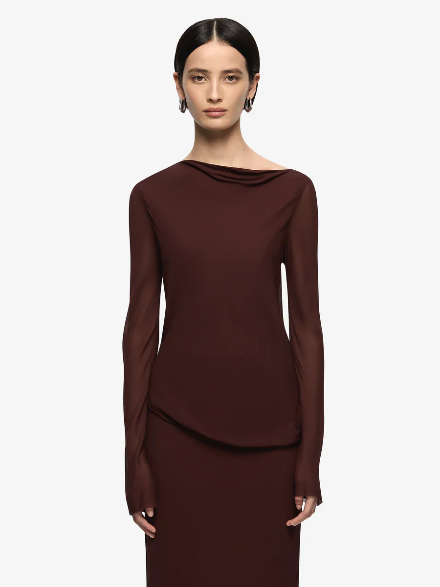 BEC + BRIDGE - AMANDA LONG SLEEVE MAXI DRESS (RAISIN) - Image 4