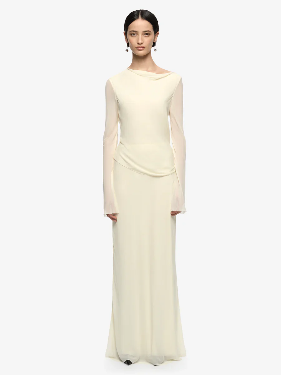 BEC + BRIDGE - AMANDA LONG SLEEVE MAXI DRESS (LEMON SORBET)