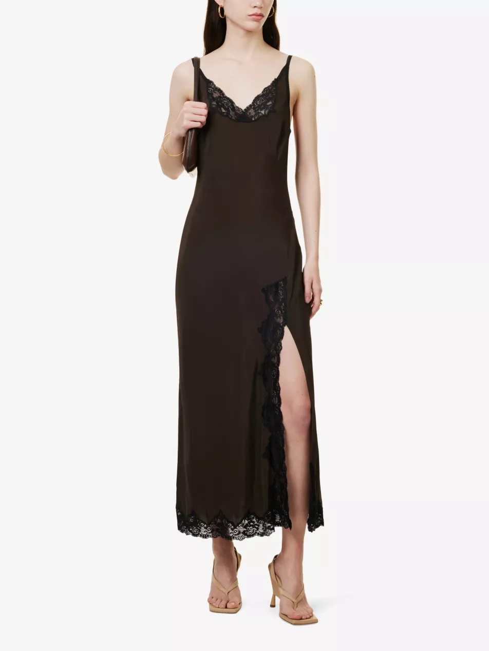 BEC + BRIDGE - DEJA VOUS SLIP DRESS (CHOCOLATE / BLACK) FINAL SALE - Image 2