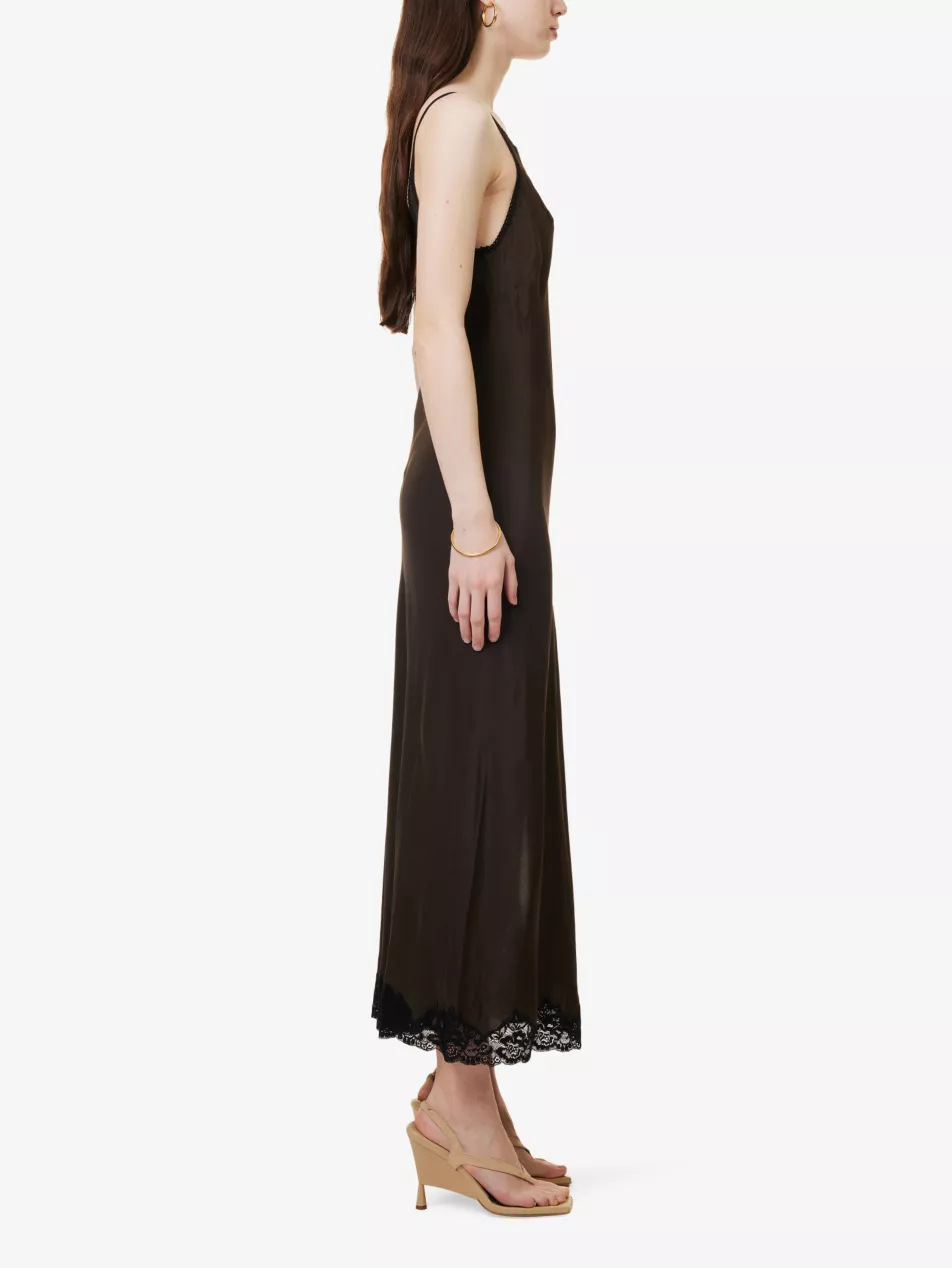 BEC + BRIDGE - DEJA VOUS SLIP DRESS (CHOCOLATE / BLACK) FINAL SALE - Image 3