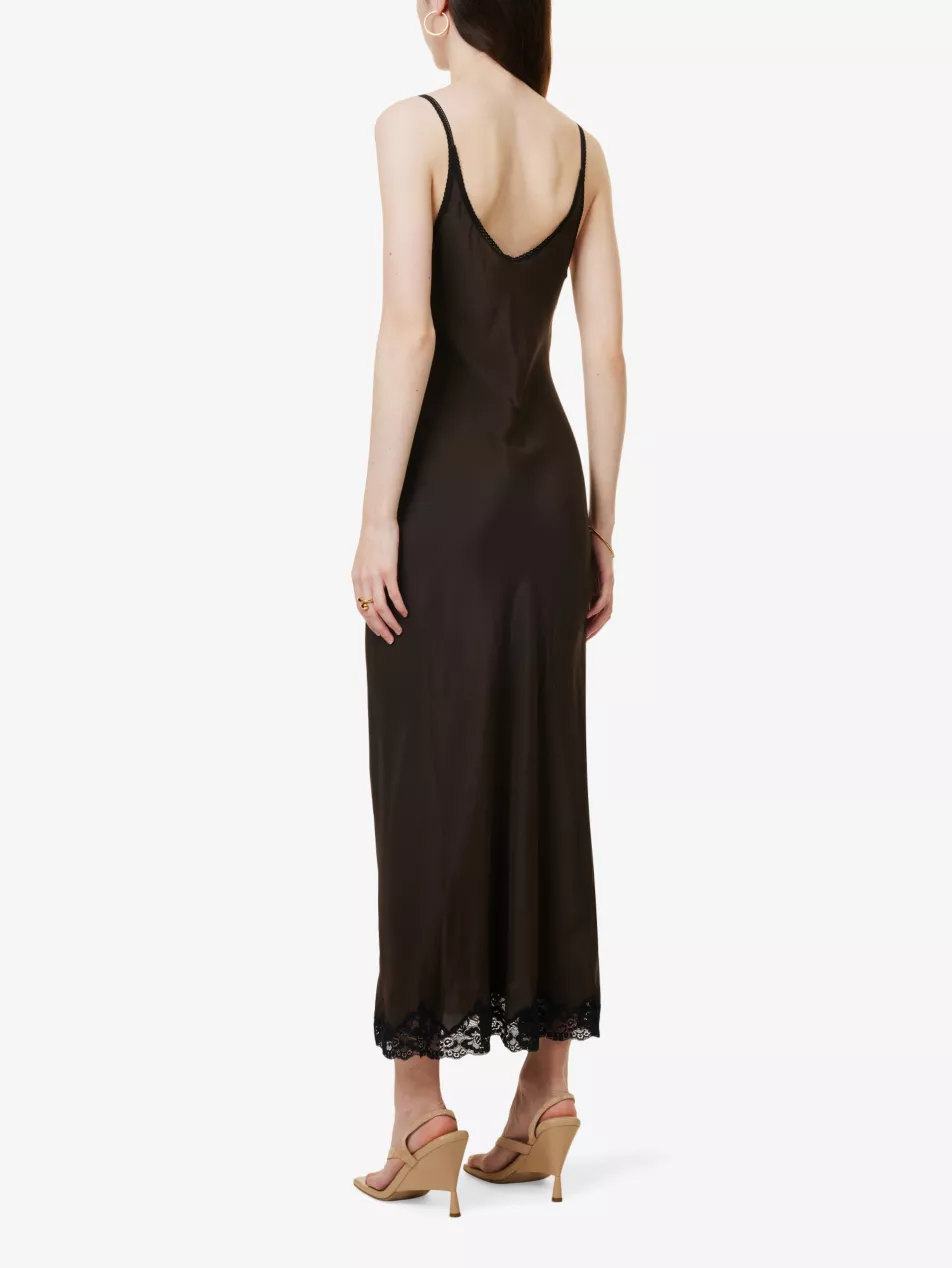 BEC + BRIDGE - DEJA VOUS SLIP DRESS (CHOCOLATE / BLACK) FINAL SALE - Image 4