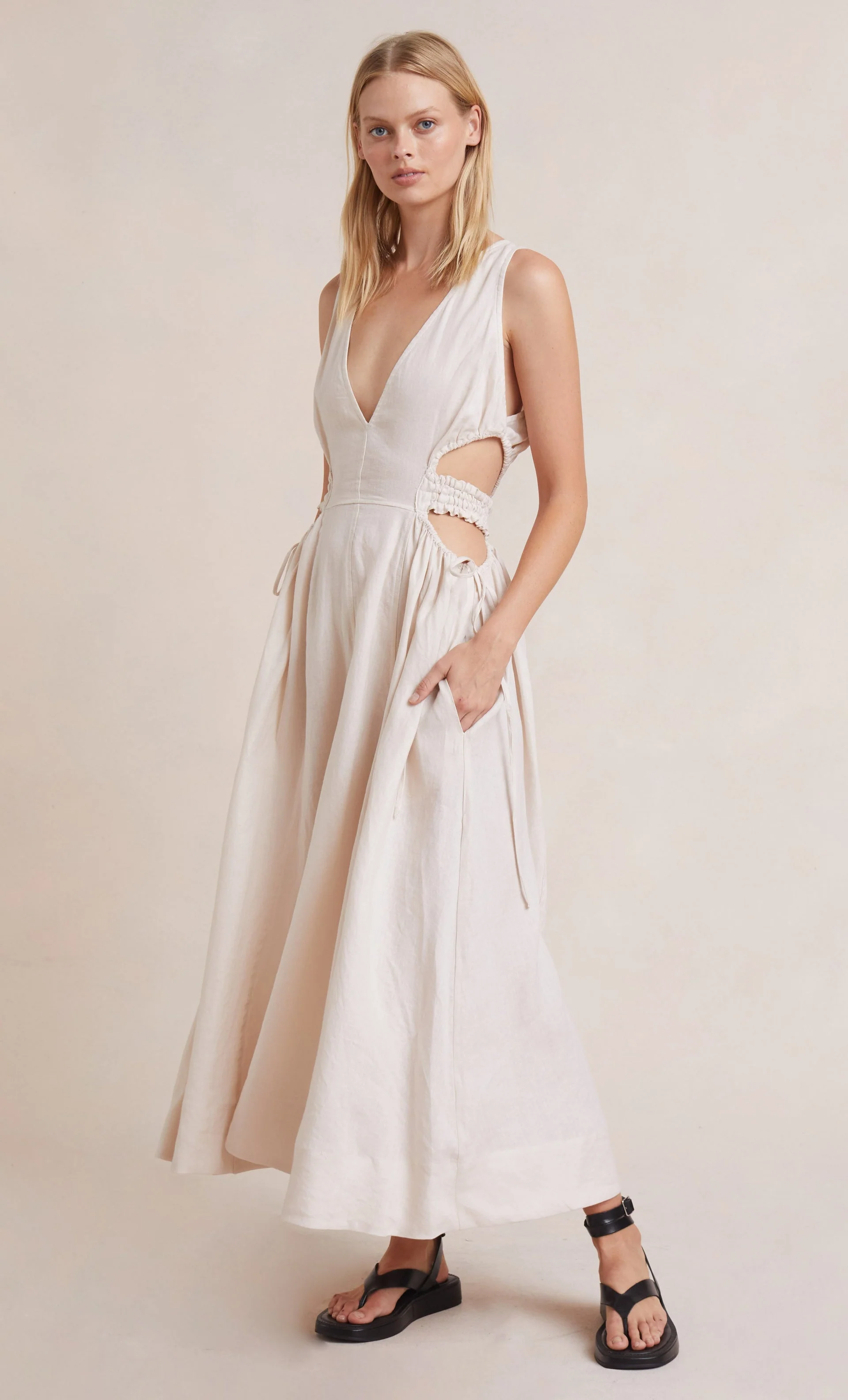 BEC + BRIDGE - Noelle V Dress (Natural)  FINAL SALE - Image 2