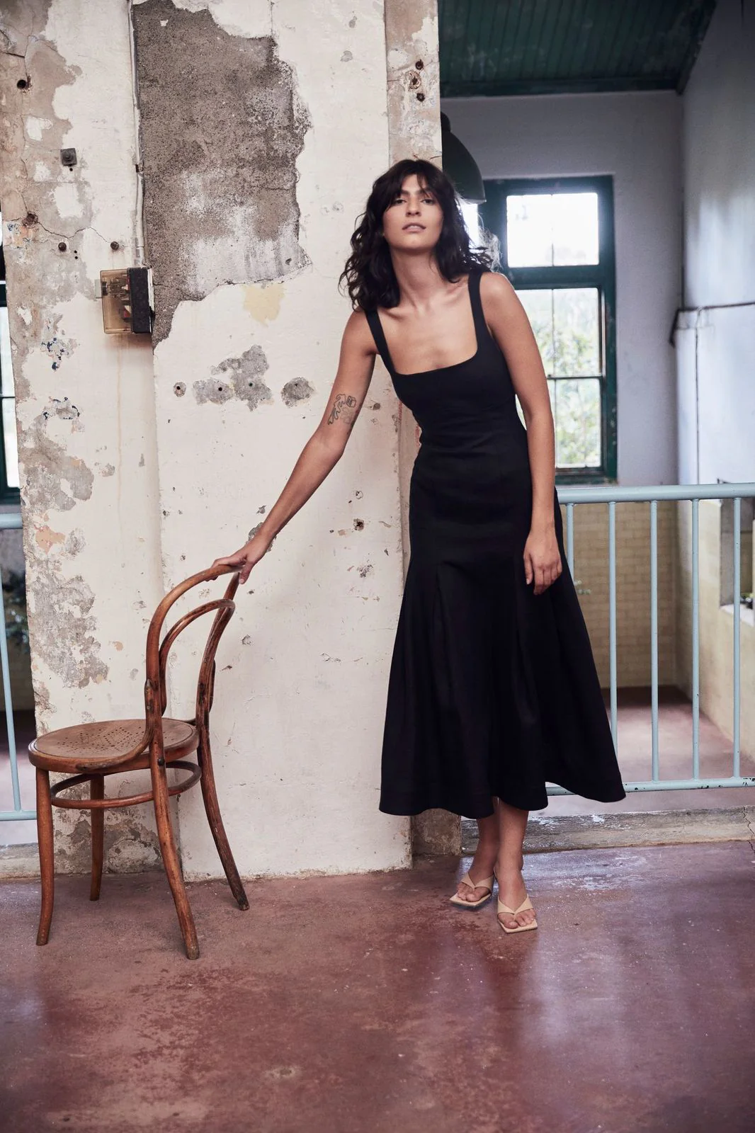 CLEA - Charlee Pleat Dress (Black) - Image 5