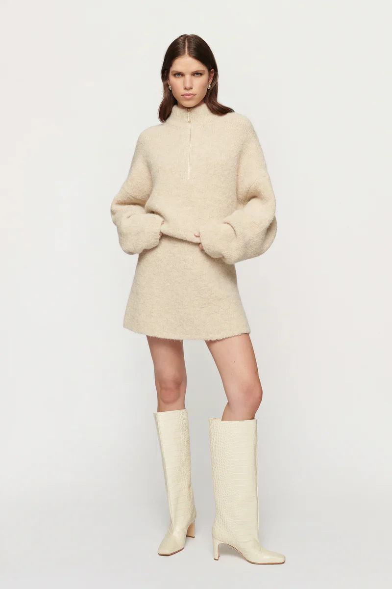 CLEA - PENN BOUCLE MINI SKIRT (ALABASTER) - Image 3