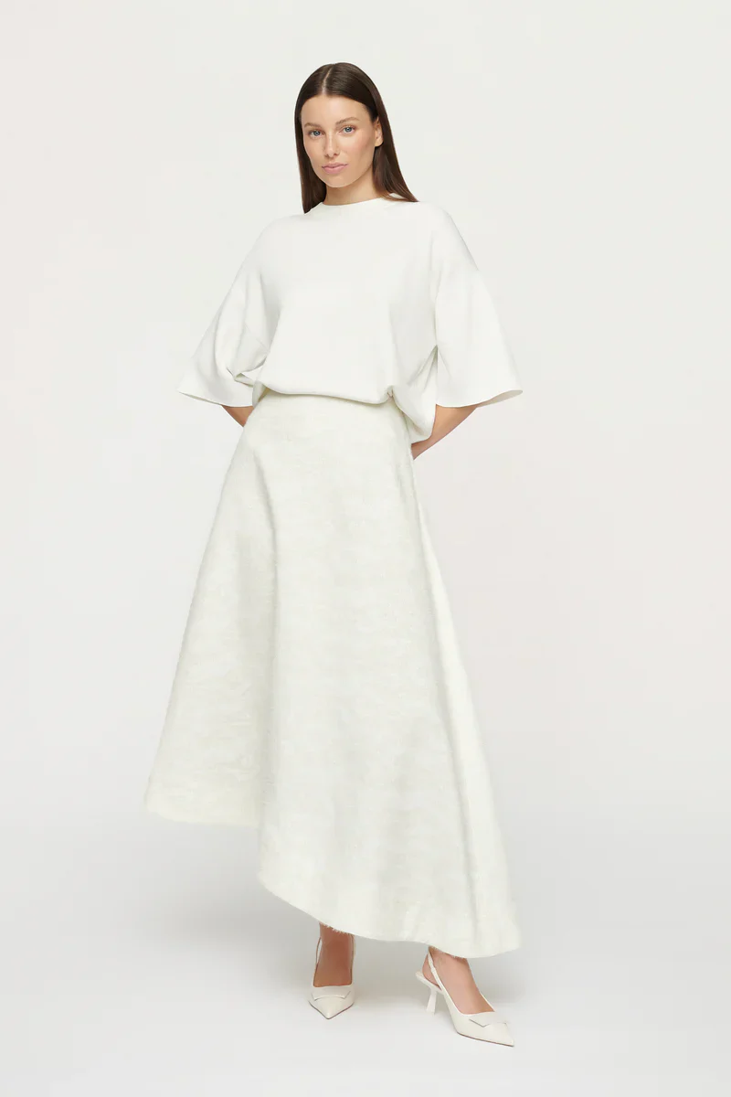 CLEA - RAFA ASYM SKIRT (CREAM JACQUARD) - Image 6