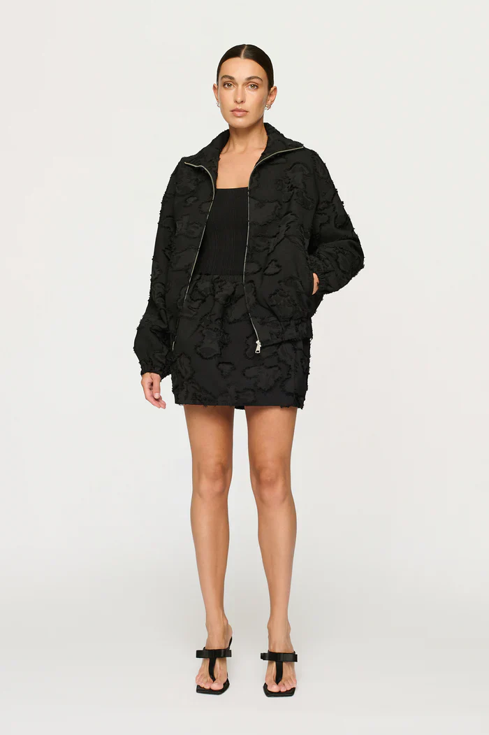 CLEA - VALOR BOMBER (BLACK CLIPPED JACQUARD) - Image 3