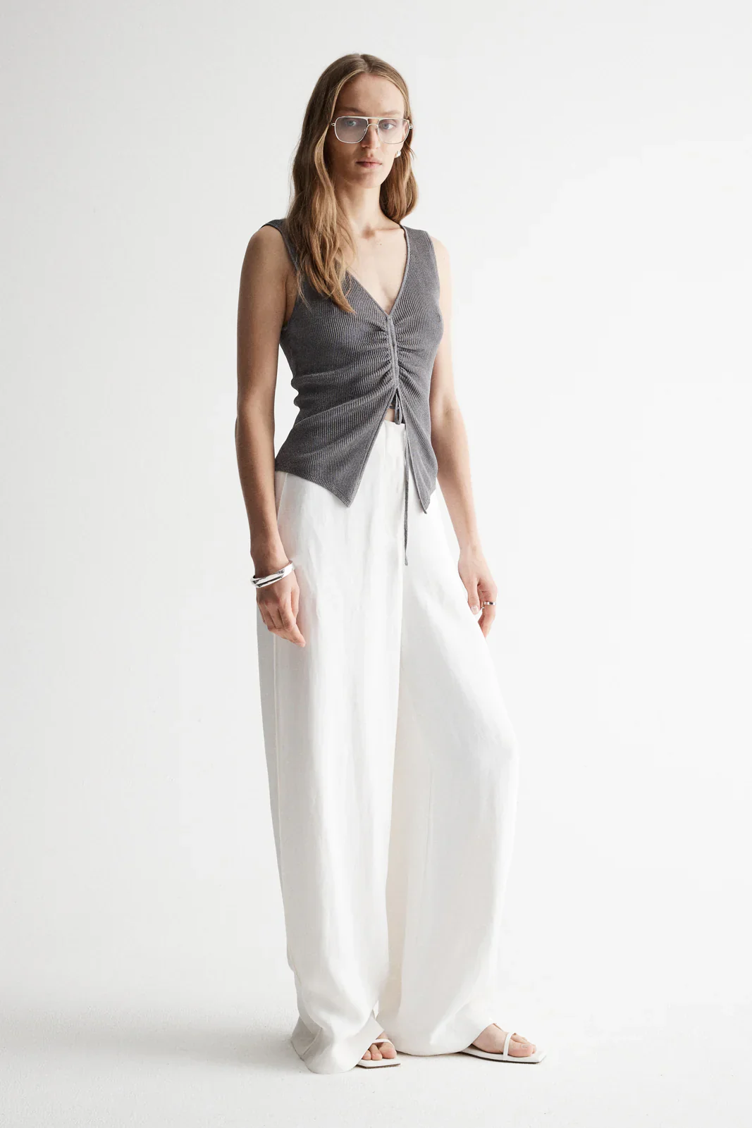 ELKA COLLECTIVE - LAGUNA KNIT TOP (DARK CHROME LUREX)