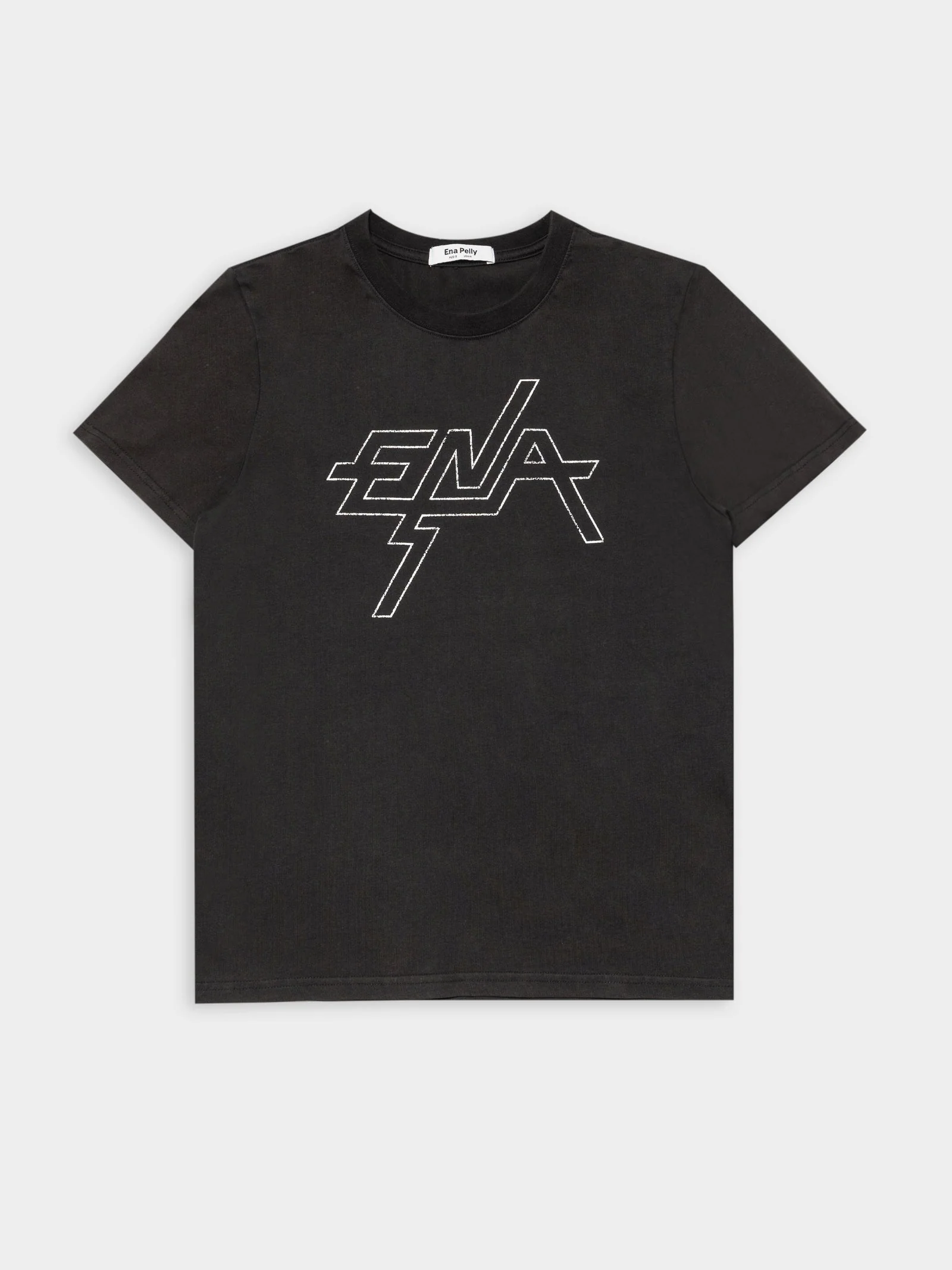ENA PELLY - Block Logo Graphic Tee (Washed Black) - Image 5