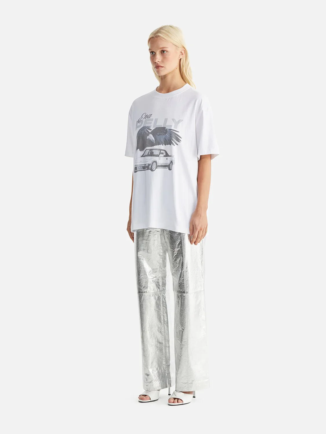 ENA PELLY - JESSIE OVERSIZED TEE DRIFT (WHITE) - Image 3