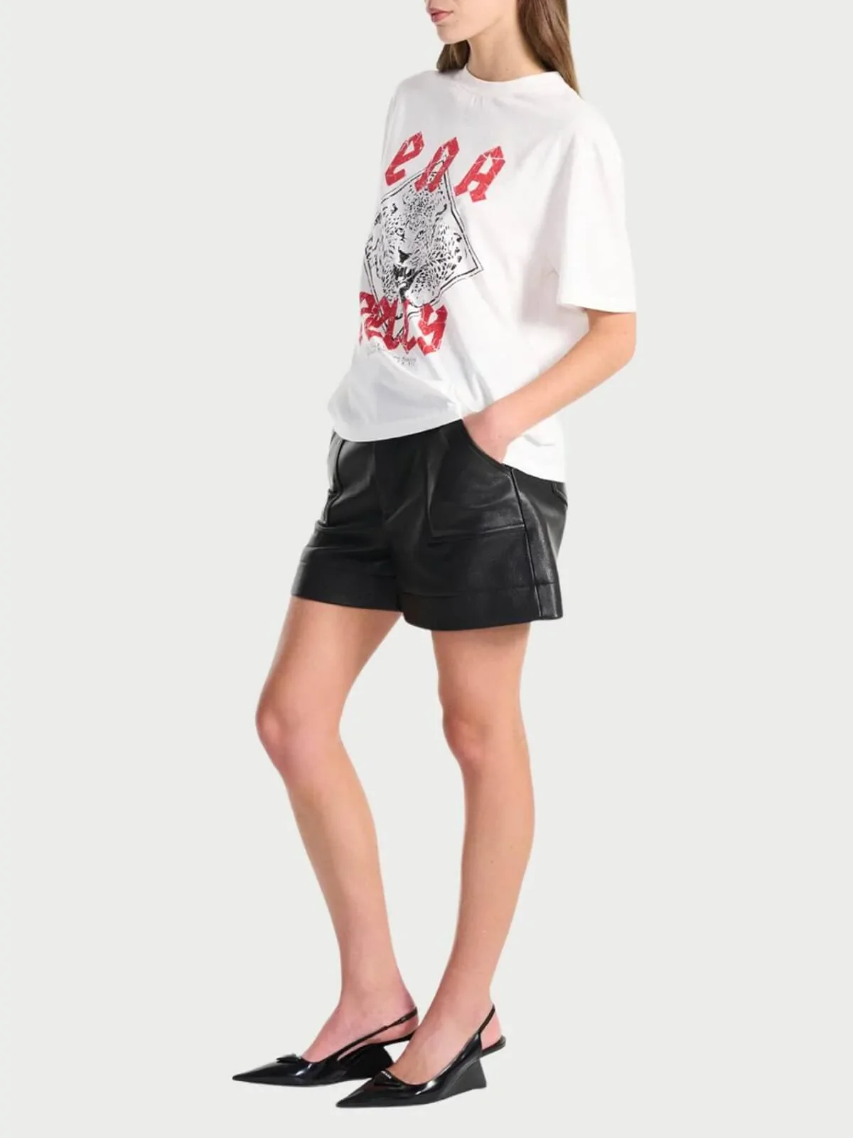 ENA PELLY - LAUNCHING CHEETAH TEE (VINTAGE WHITE) - Image 2