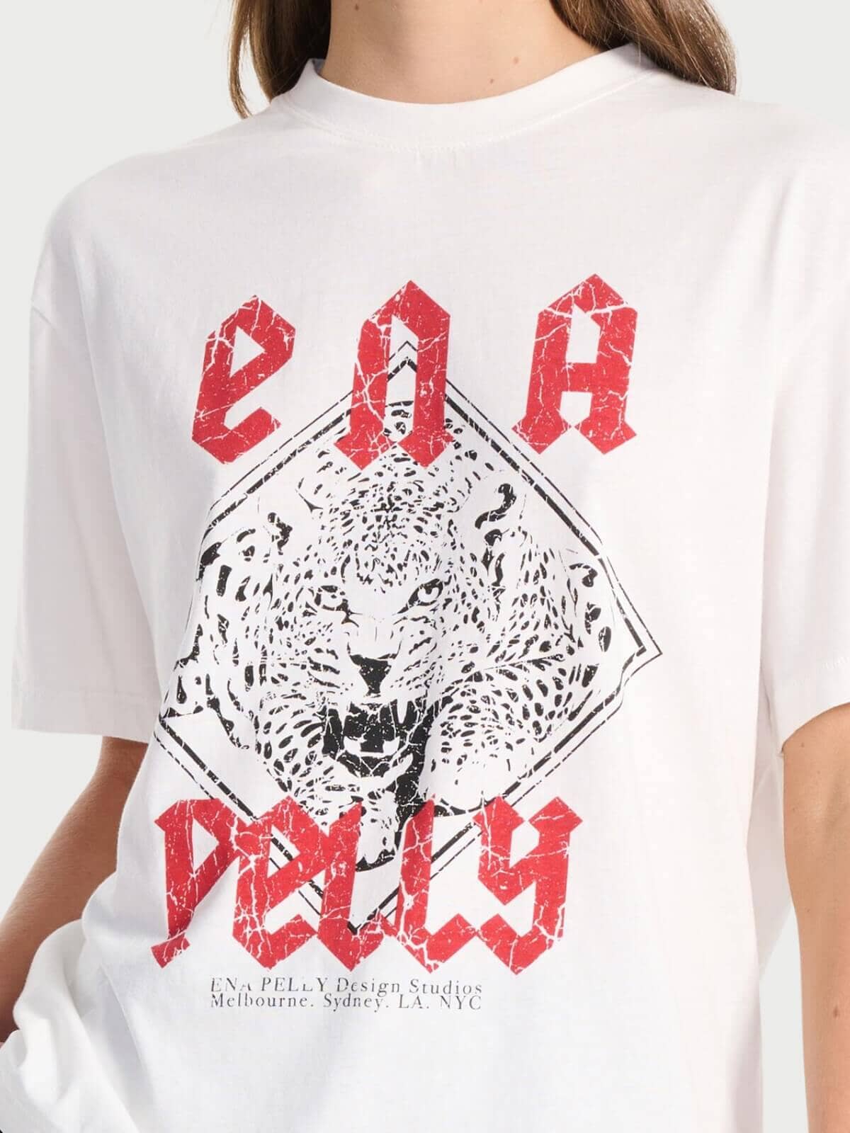 ENA PELLY - LAUNCHING CHEETAH TEE (VINTAGE WHITE) - Image 3