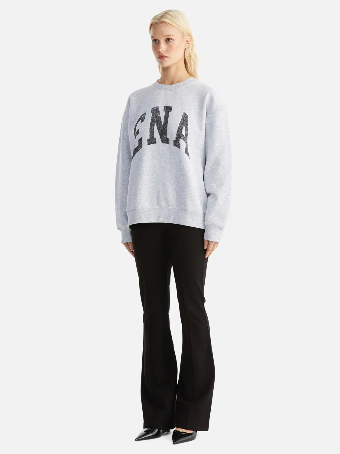 ENA PELLY - LILLY OVERSIZED SWEATER COLLEGIATE (GREY MARLE) - Image 2