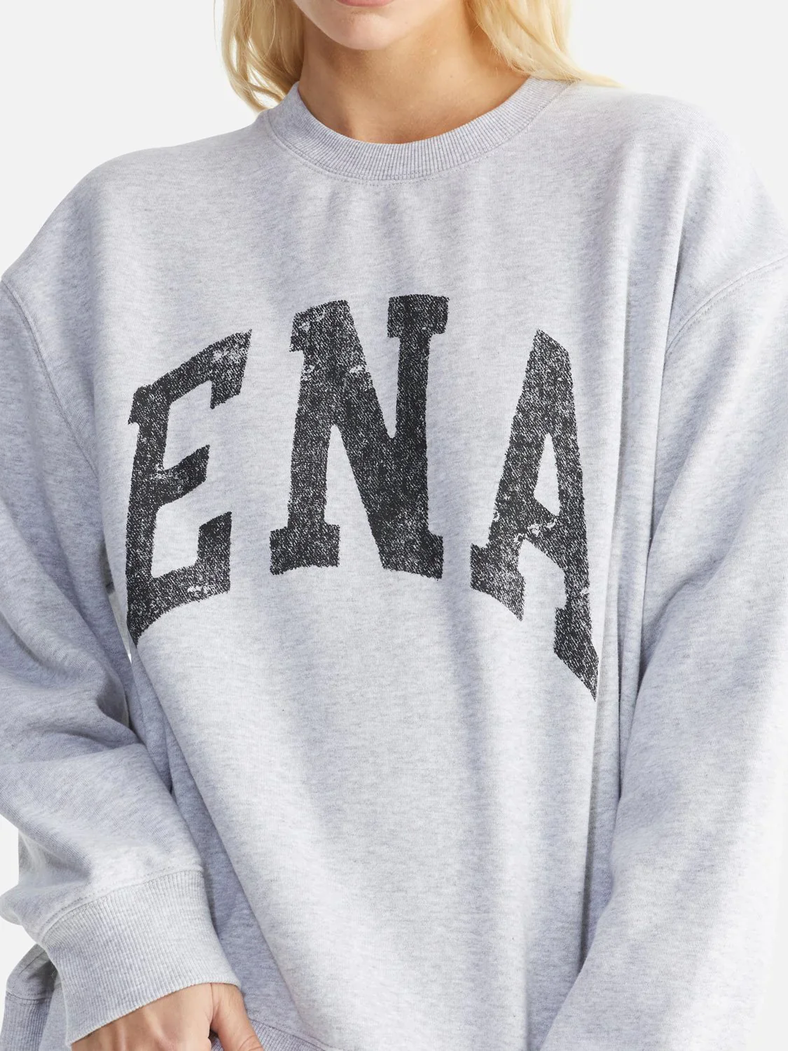 ENA PELLY - LILLY OVERSIZED SWEATER COLLEGIATE (GREY MARLE) - Image 5