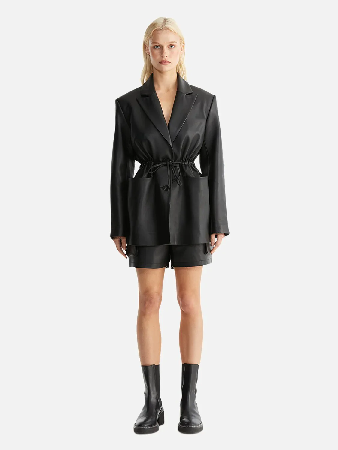 ENA PELLY - MARCO LEATHER BLAZER (BLACK)