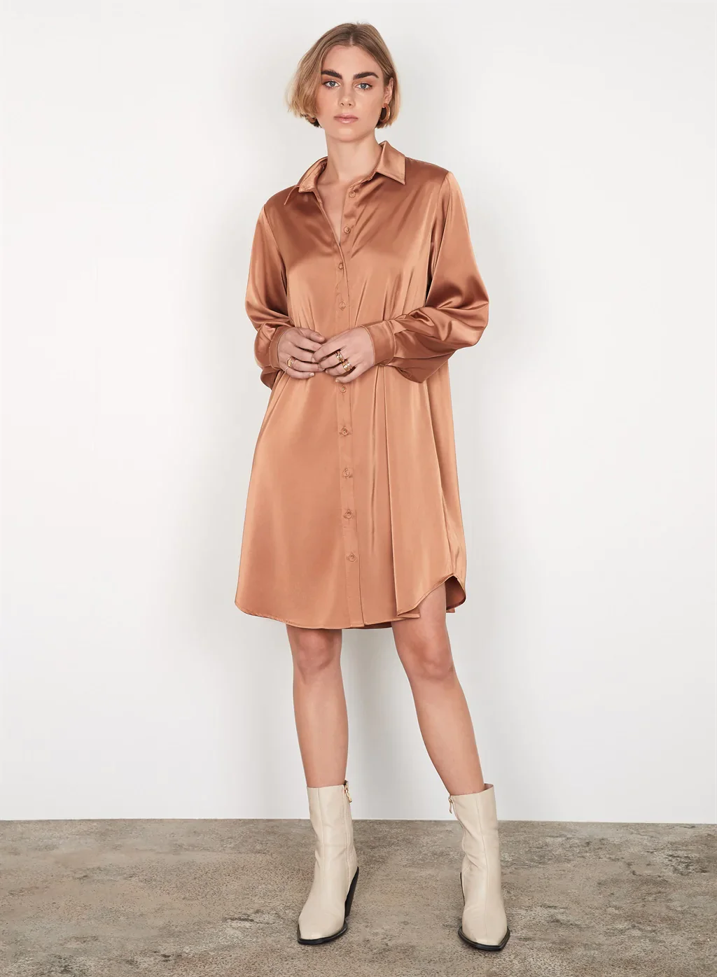 ESMAEE - Solitude Shirt Dress (Cinnamon) - Image 5