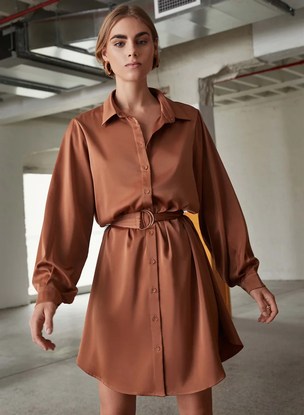 ESMAEE - Solitude Shirt Dress (Cinnamon) - Image 7