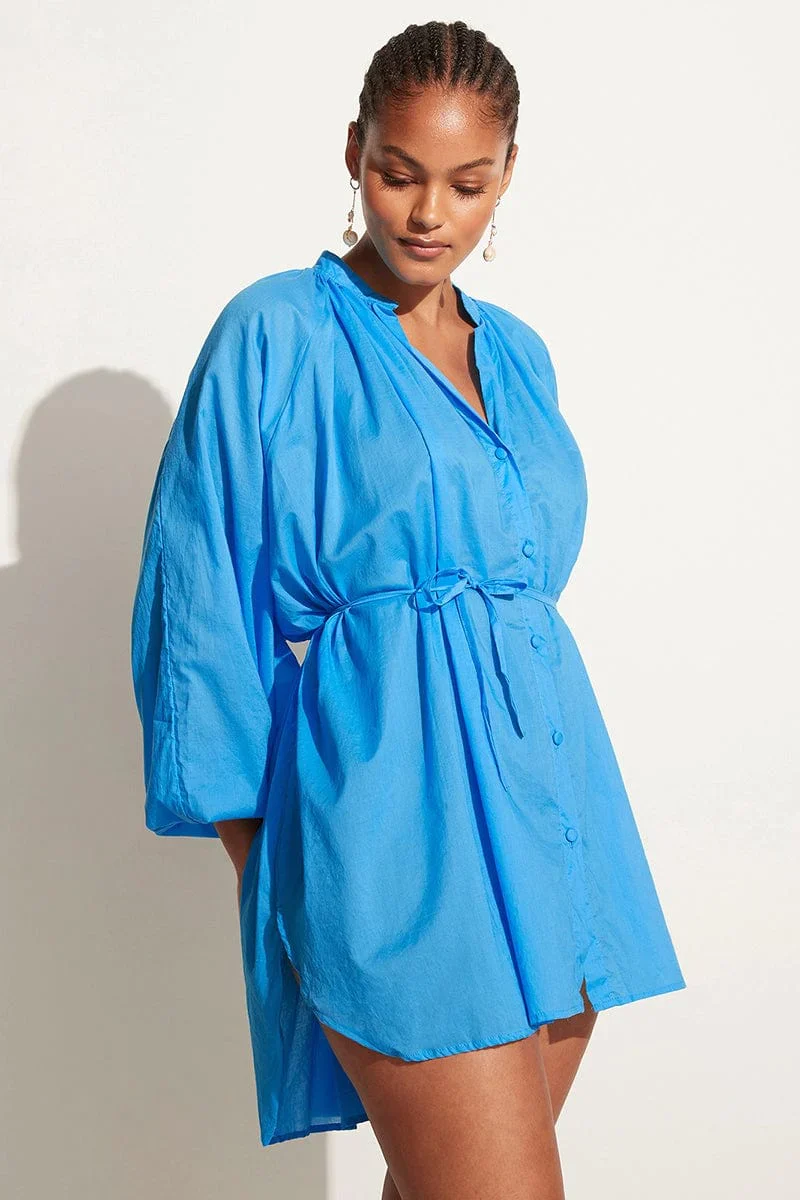FAITHFULL THE BRAND - Lucita Smock Dress (Turquoise) - Image 4