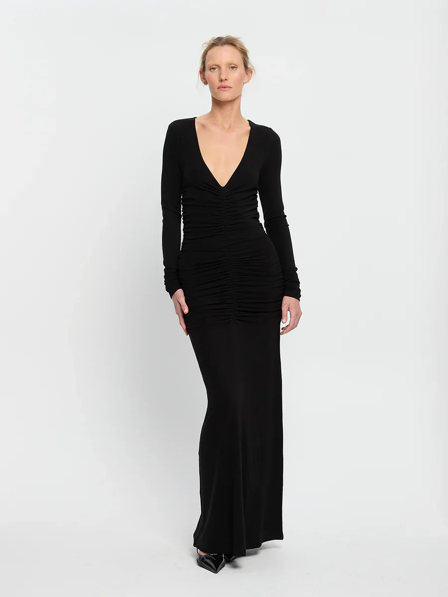 KIVARI - AMAL MIDI DRESS (BLACK) - Image 2