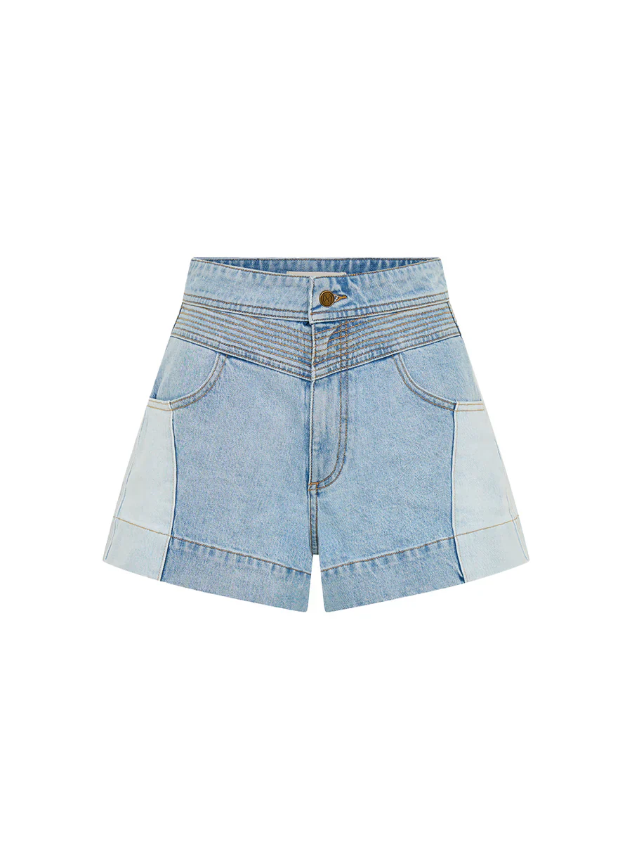KIVARI - CARLA DENIM SHORT (TWO TONE WASH)