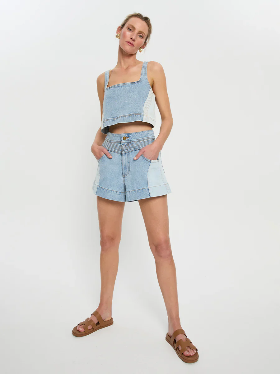 KIVARI - CARLA DENIM SHORT (TWO TONE WASH) - Image 4