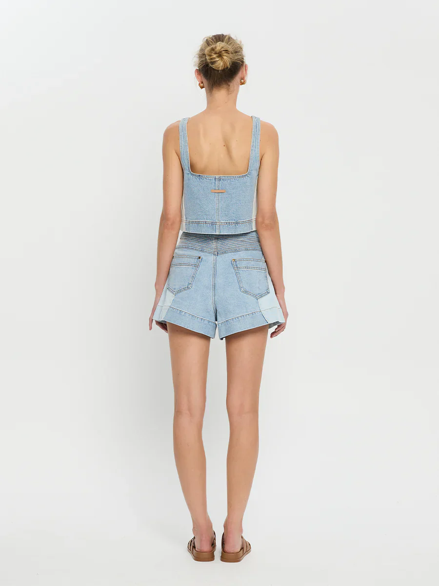 KIVARI - CARLA DENIM SHORT (TWO TONE WASH) - Image 5