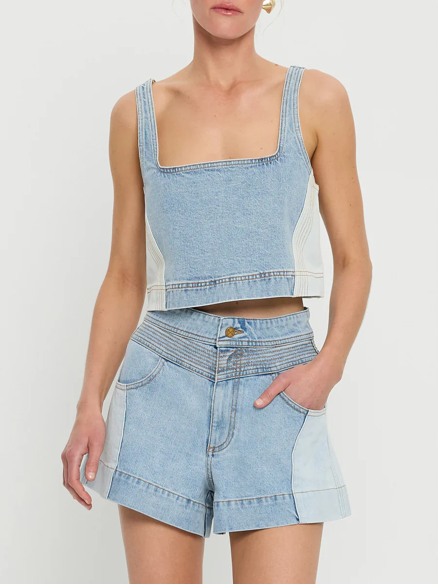 KIVARI - CARLA DENIM SHORT (TWO TONE WASH) - Image 6