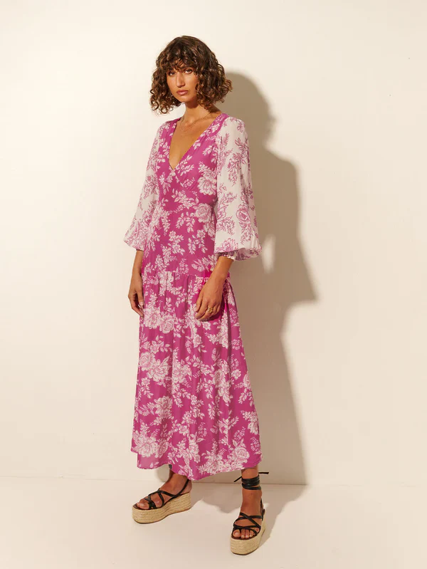 KIVARI - Maeve Maxi Dress (Magenta Floral) - Image 3