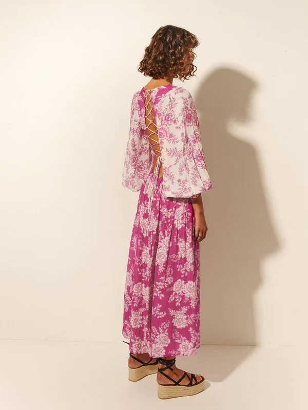 KIVARI - Maeve Maxi Dress (Magenta Floral) - Image 4