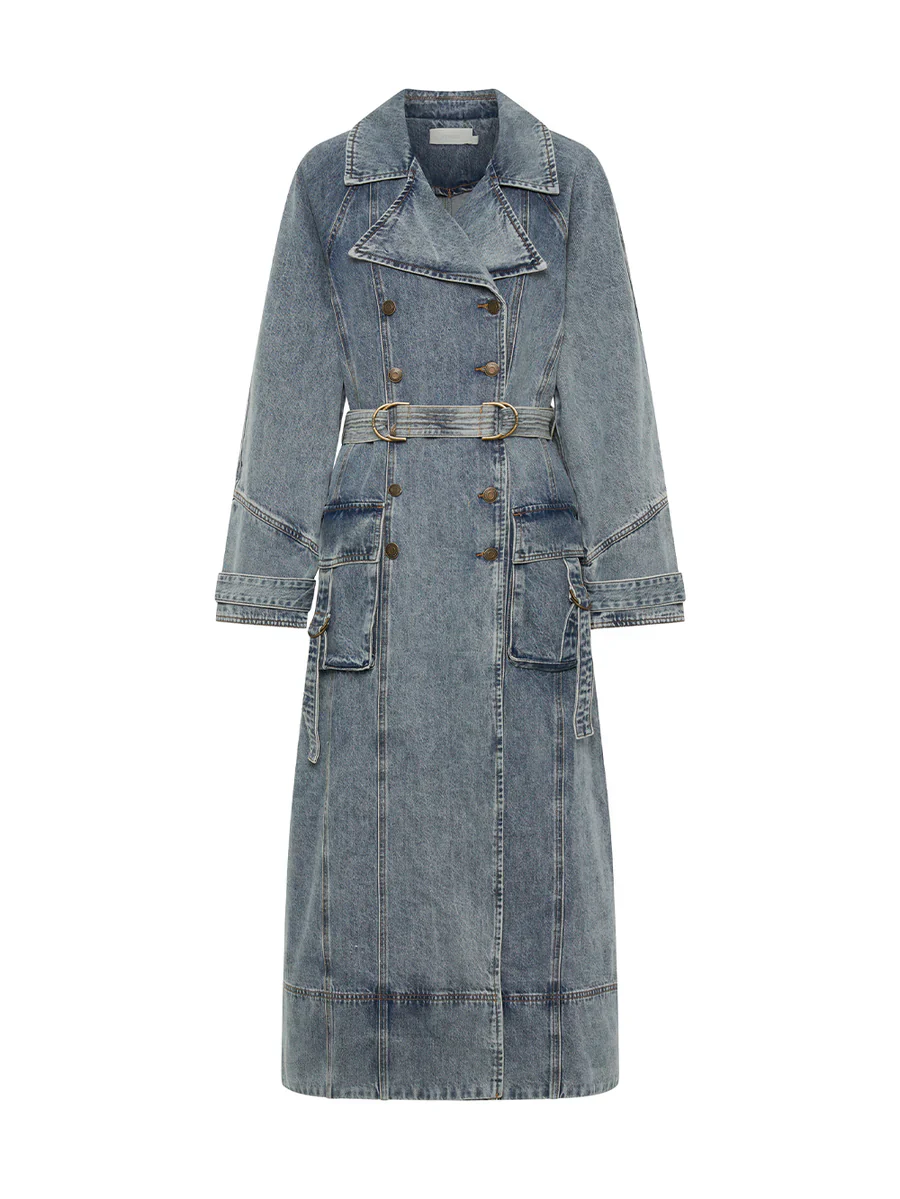 KIVARI - OLIVIA DENIM TRENCH COAT