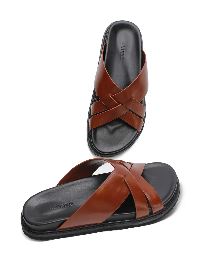 La Tribe - Cross Cut Slide (Cognac)