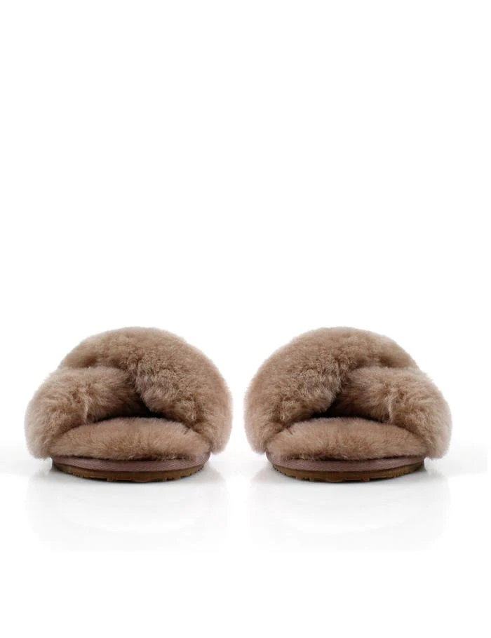 LA TRIBE - Cross Over Sheepy Slipper (Cinnamon) - Image 3