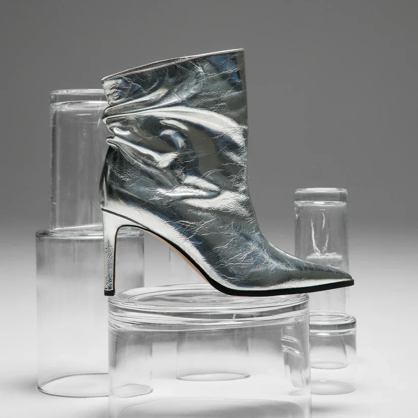 LANA WILKINSON - MATTHEW BOOT (SILVER METALLIC LEATHER) - Image 6
