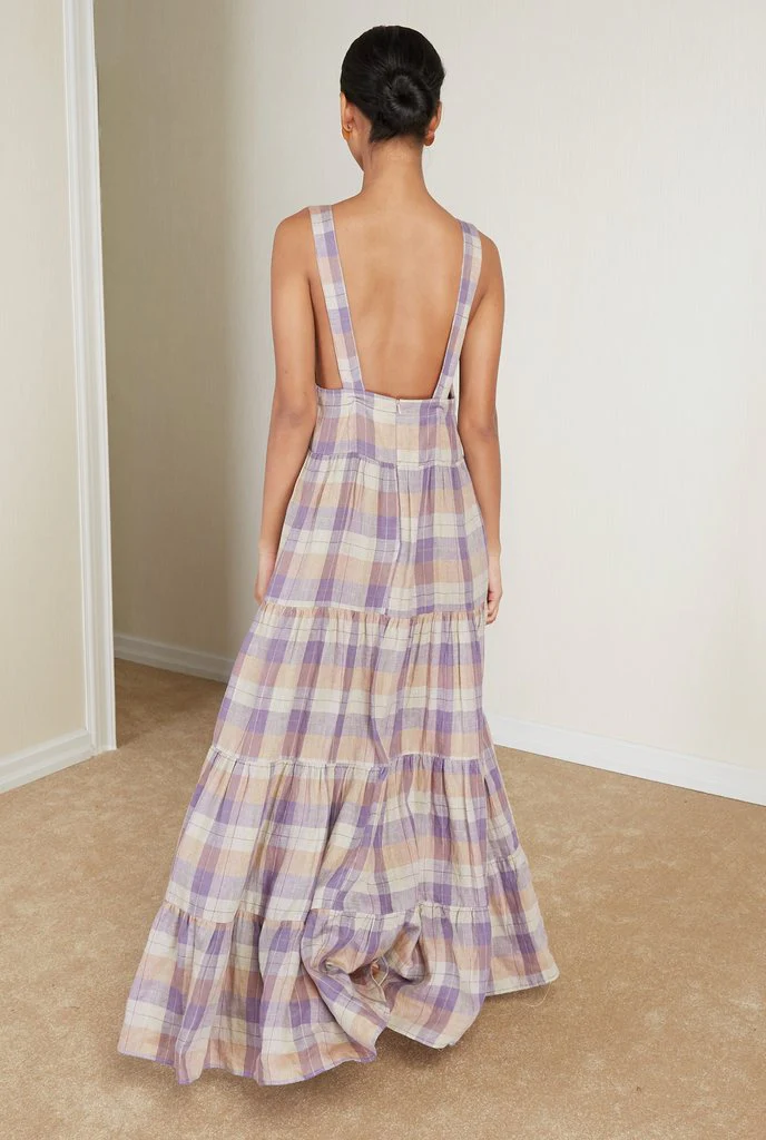 MAGALI PASCAL - CALYPSO DRESS (PURPLE CHECK) - Image 3