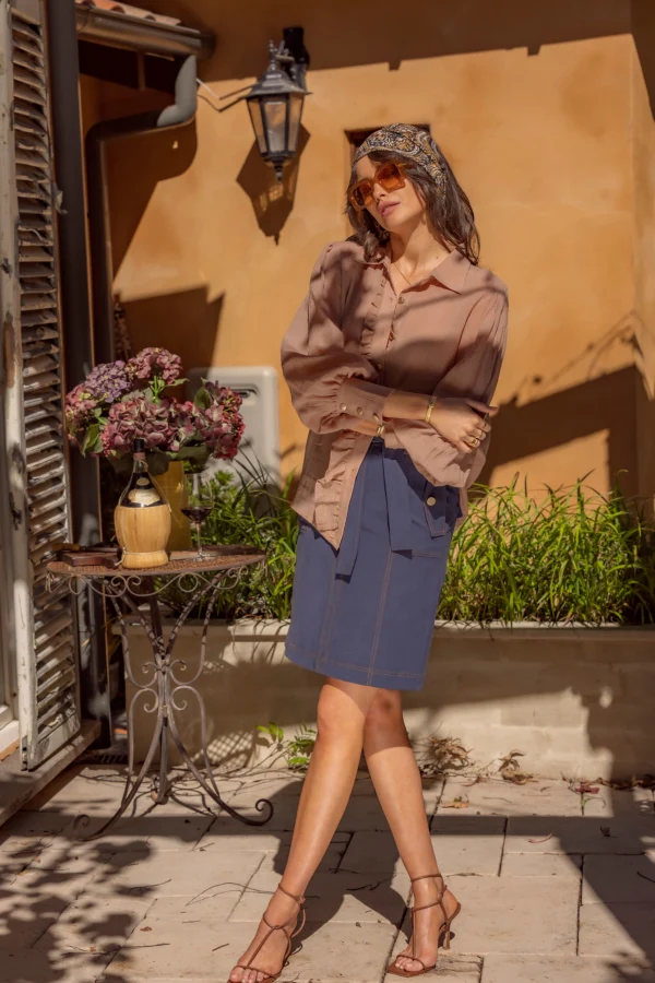 MINISTRY OF STYLE - Eclectic Mini Skirt (French Navy) FINAL SALE - Image 3