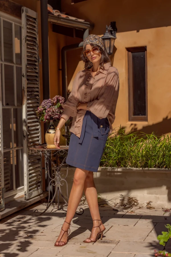 MINISTRY OF STYLE - Eclectic Mini Skirt (French Navy) FINAL SALE - Image 4