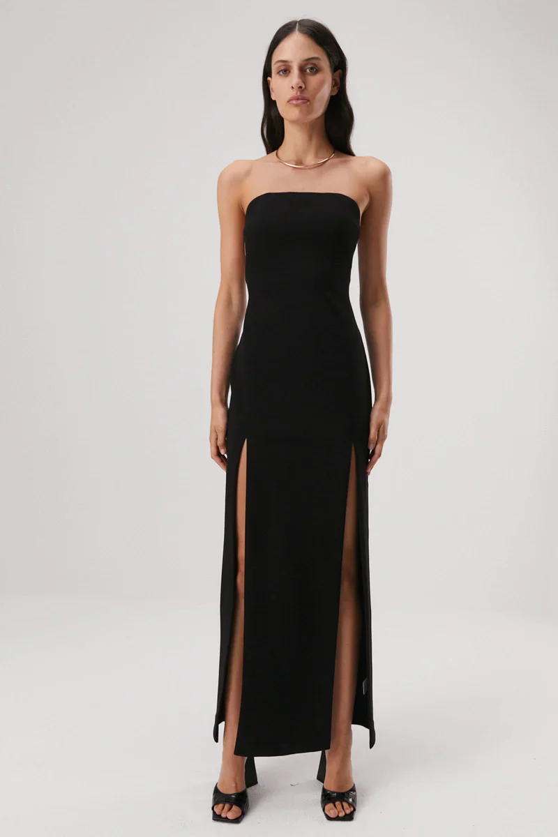 MISHA - ENSLEY STRAPLESS GOWN (BLACK)