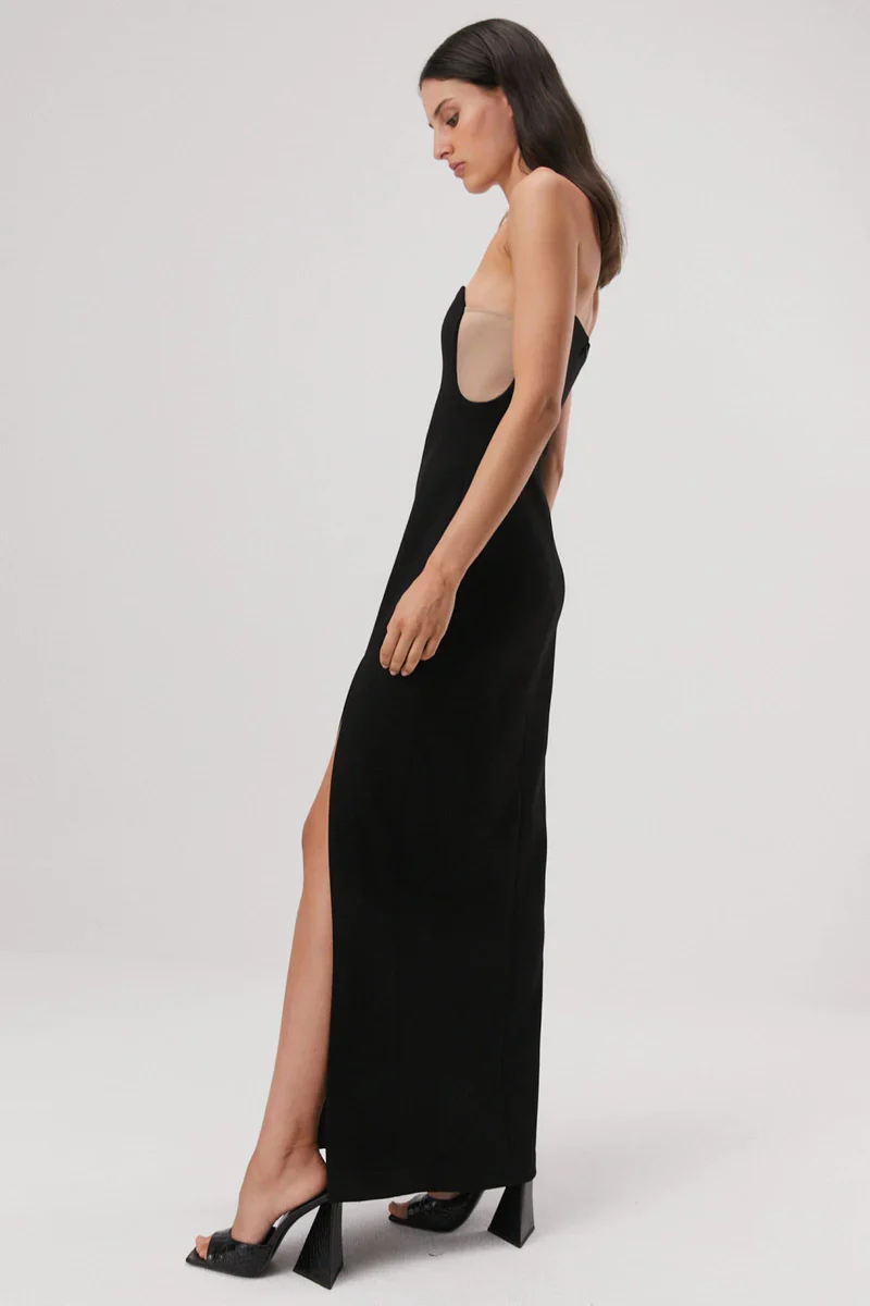 MISHA - ENSLEY STRAPLESS GOWN (BLACK) - Image 2
