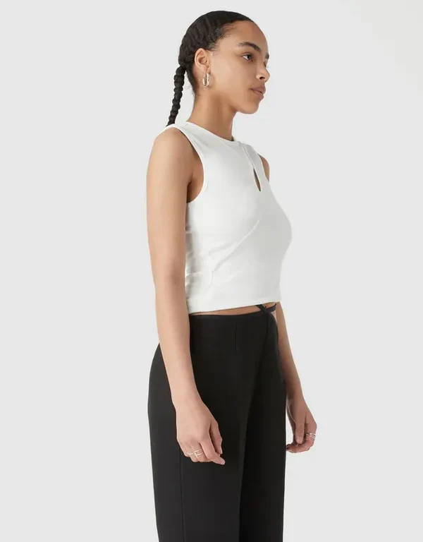 MISHA URBAN - ZION RIB JERSEY TANK (IVORY) - Image 3