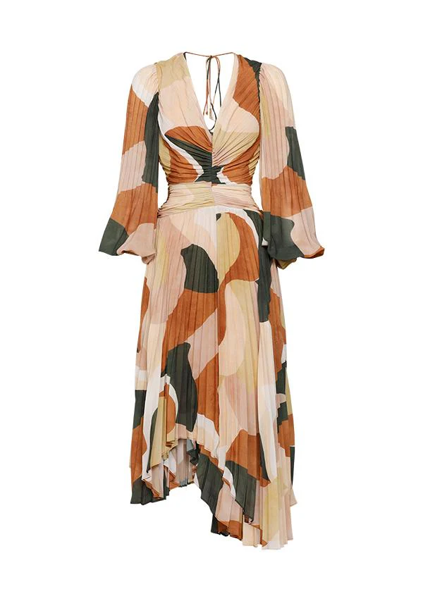 MNISTRY OF STYLE - Retro Resort Pleated Midi Dress FINAL SALE