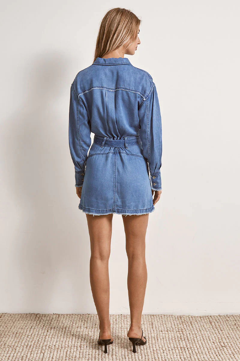 MON RENN - ODYSSEY MINI DRESS (DENIM) - Image 4