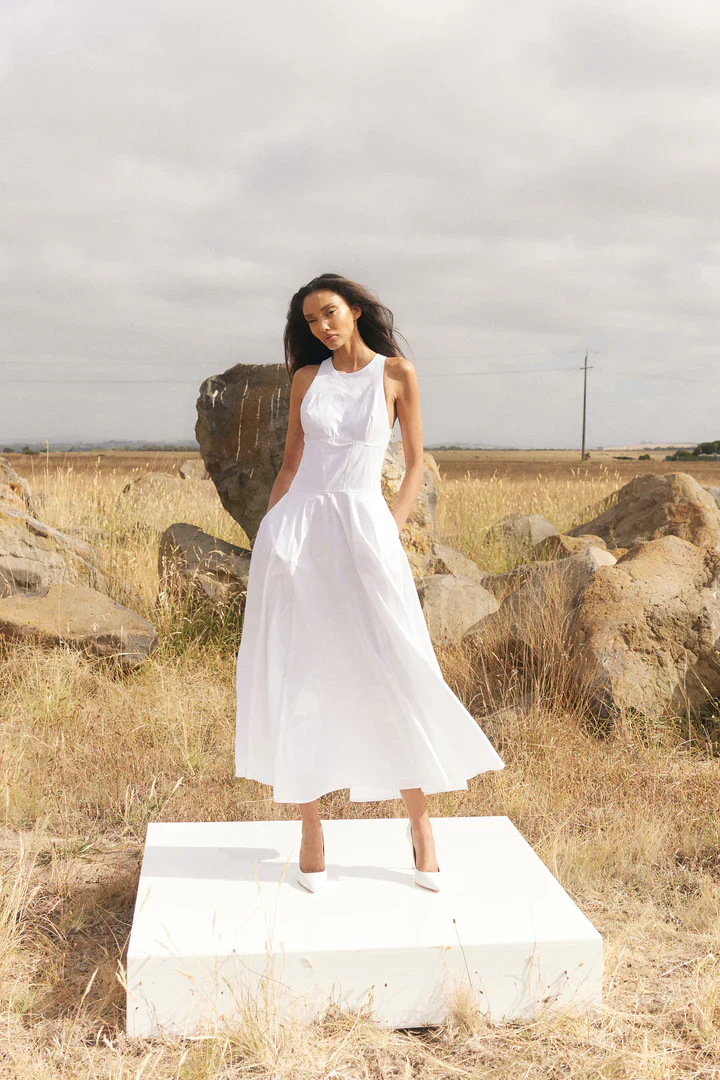 MOSSMAN - HOMAGE MAXI DRESS (WHITE) - Image 2