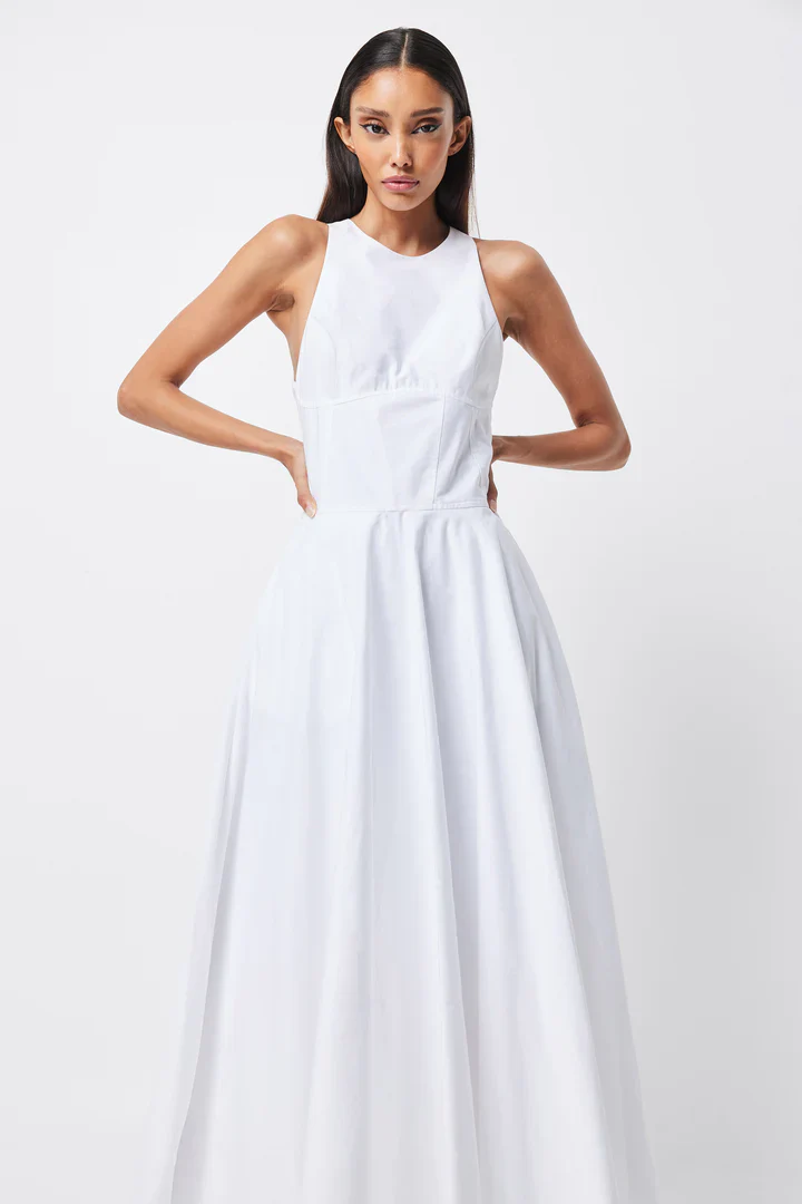 MOSSMAN - HOMAGE MAXI DRESS (WHITE) - Image 3