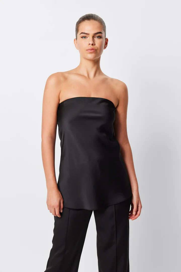 MOSSMAN - TOULOUSE STRAPLESS TOP (BLACK)