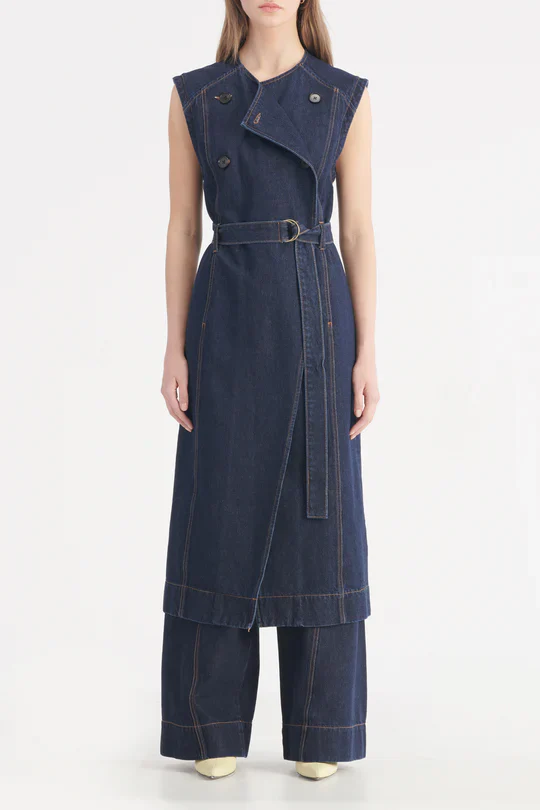 NOBODY DENIM - Jeanie Sleeveless Trench (Moody Blue) - Image 3
