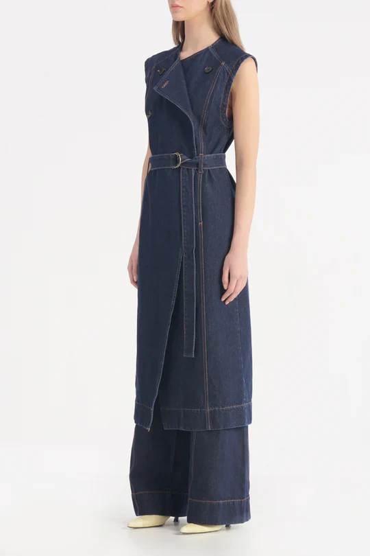 NOBODY DENIM - Jeanie Sleeveless Trench (Moody Blue) - Image 4