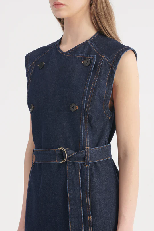 NOBODY DENIM - Jeanie Sleeveless Trench (Moody Blue) - Image 5