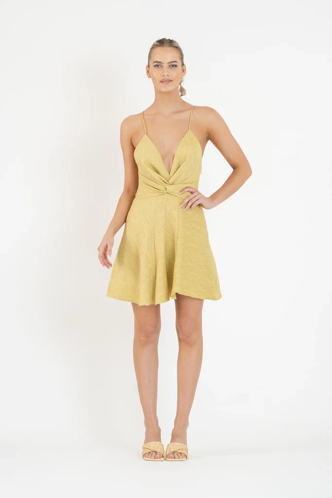 ONE FELL SWOOP - Emmeline Mini Dress (Golden Straw) - Image 5