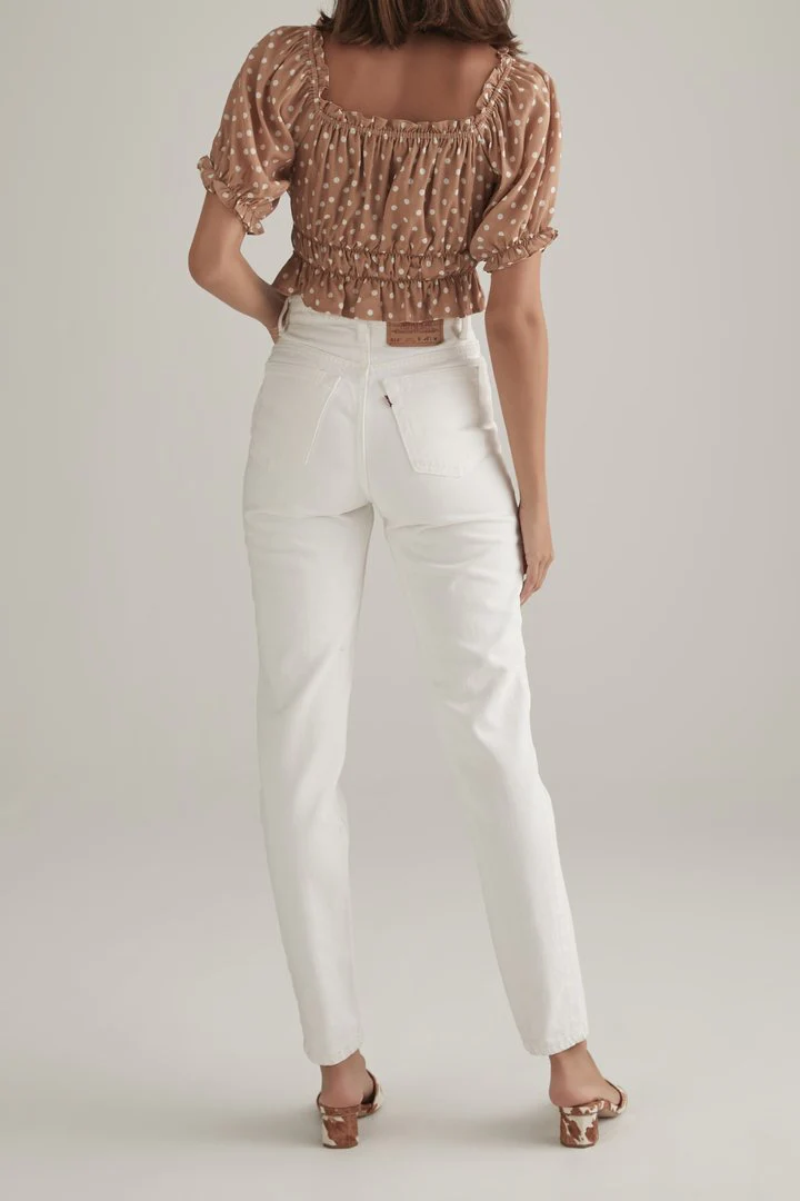 OWNLEY - The Abby Top (Tan Polka) - Image 3
